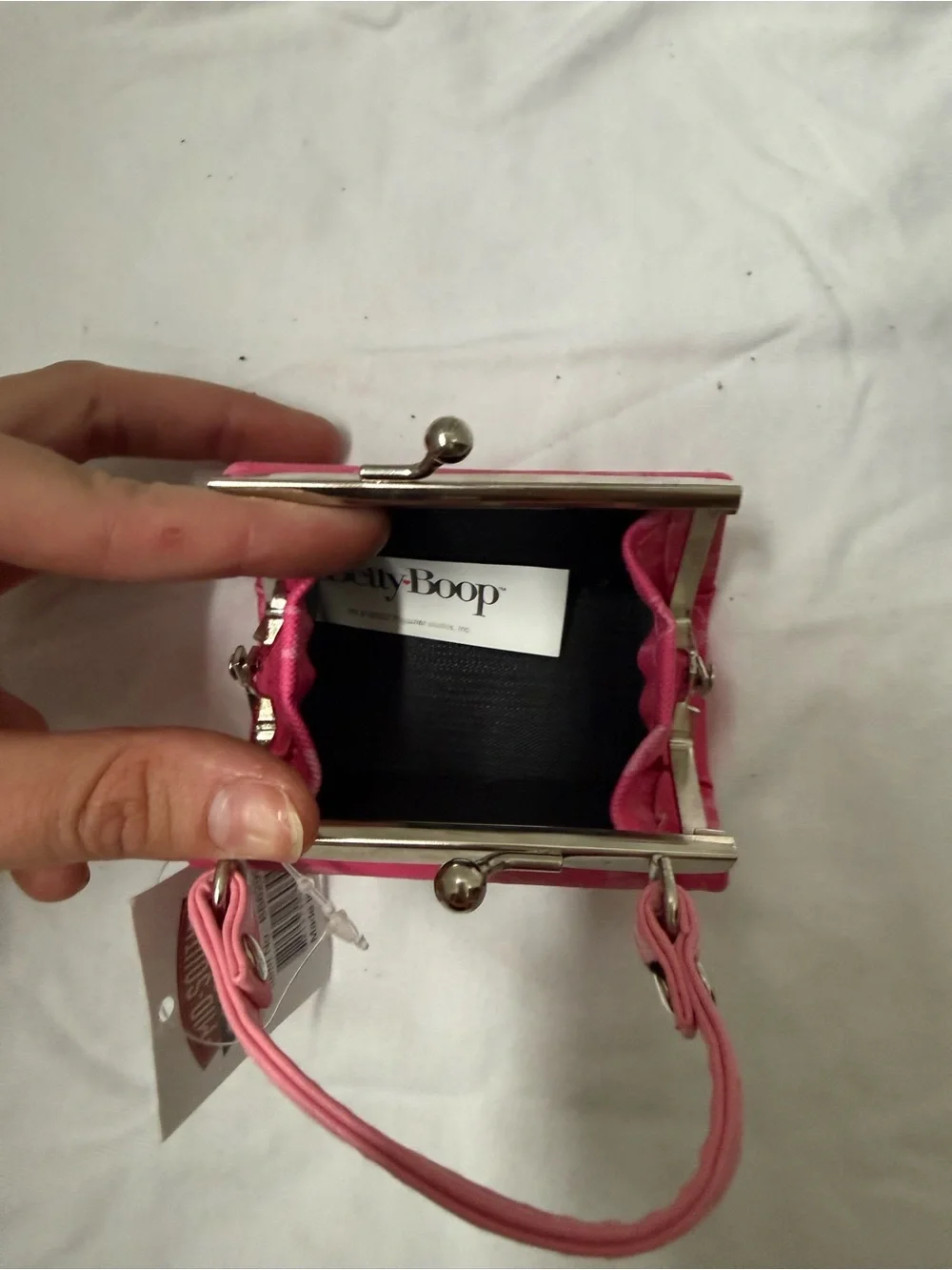 Betty Boop Metallic Silver and Black Shoulder Bag with Embellishments - Picture 12 of 12